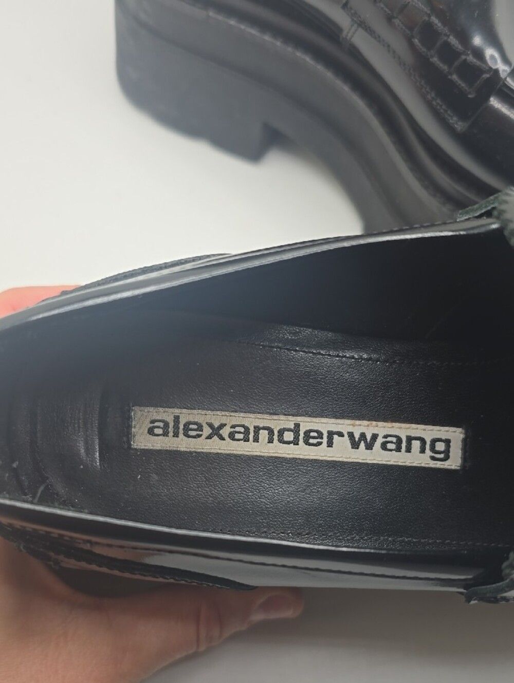 Alexander Wang Black Patent Leather Platform Loafers - Picture 2 of 7